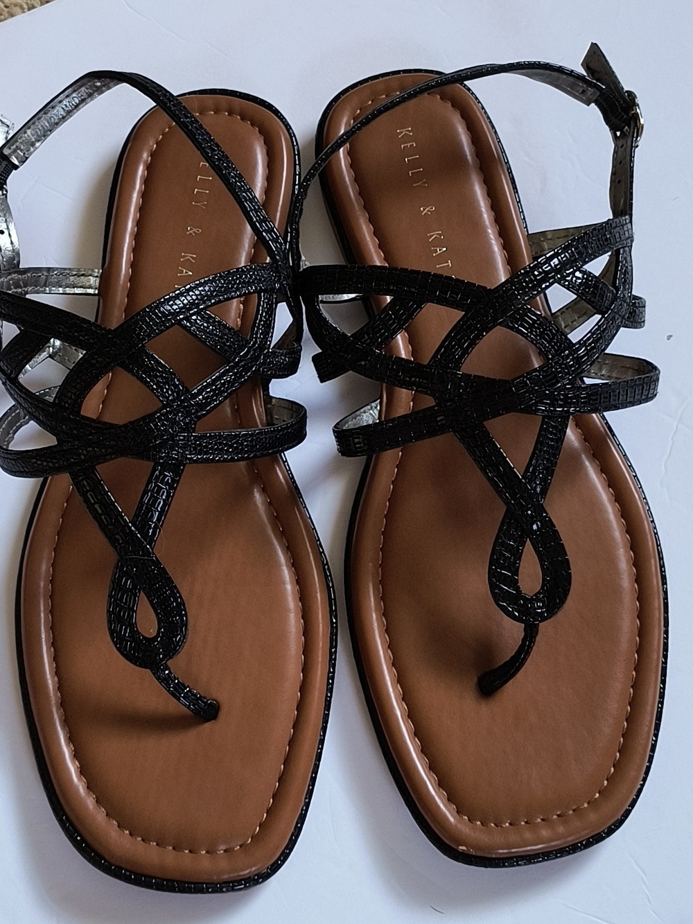 Kelly & Katie Black Strappy Women's Sandals